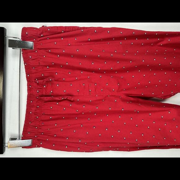 Tommy Hilfiger Red Logo'd Pajama Lounge Cotton Pants w‎ Pockets SIZE S - Picture 1 of 5